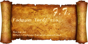 Fadgyas Terézia névjegykártya